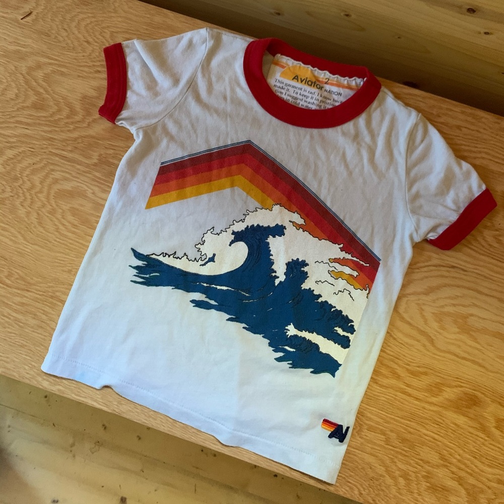 Aviator Nation kids retro wave shirt size 2